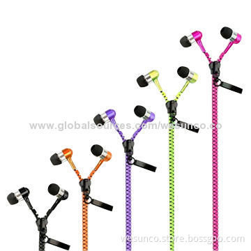 Competitive Metal Zipper Earphones with Mic or Volume Control or No These, FM Direct SZ FactoryNew